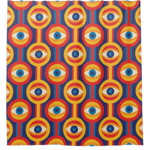 Mid-century modern: abstract geometric. shower curtain