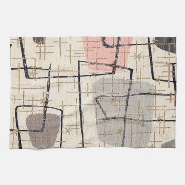 Mid Century Modern Abstract Kitchen Towel (Horizontal)