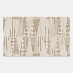 Mid Century Modern Abstract Neutral Print Rectangular Sticker