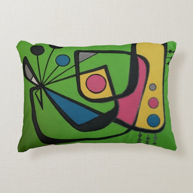 'Mid Century Modern Abstract num 4' on a Decorative Cushion (Front)