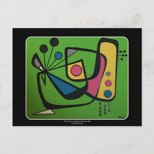 'Mid Century Modern Abstract num 4' on a Postcard (Front)