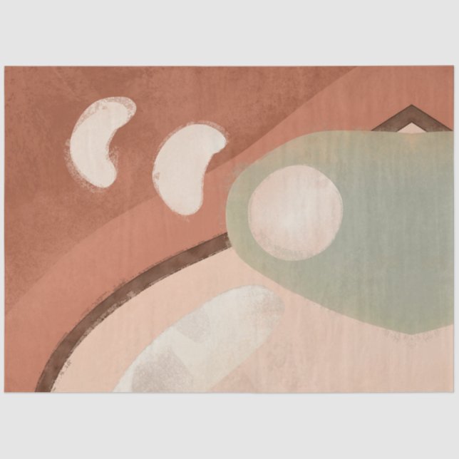 Mid Century Modern Abstract Organic Art Decoupage Tissue Paper (Front)