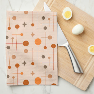 Mid Century Modern Abstract Pattern 29 Earthy Tea Towel