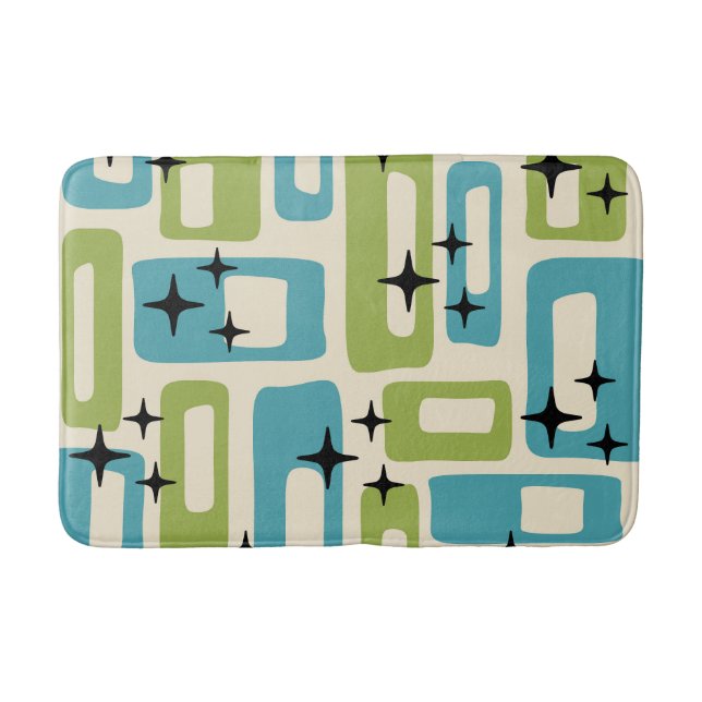Mid Century Modern Abstract Pattern Bath Mat (Front)