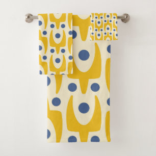 Mid Century Modern Abstract Pattern Bath Towel Set