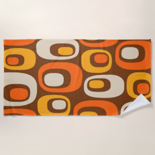 Mid-Century Modern Abstract Pattern Beach Towel