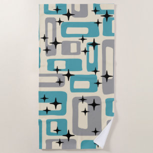 Mid Century Modern Abstract Pattern Beach Towel