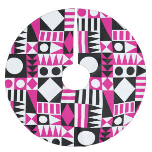 Mid-century modern abstract pattern. brushed polyester tree skirt