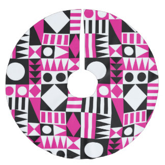 Mid-century modern abstract pattern. brushed polyester tree skirt