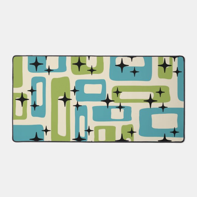 Mid Century Modern Abstract Pattern Desk Mat (Front)