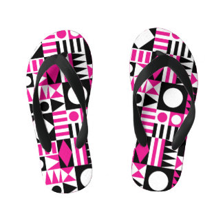 Mid-century modern abstract pattern. kid's jandals