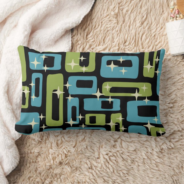 Mid Century Modern Abstract Pattern Lumbar Cushion (Blanket)