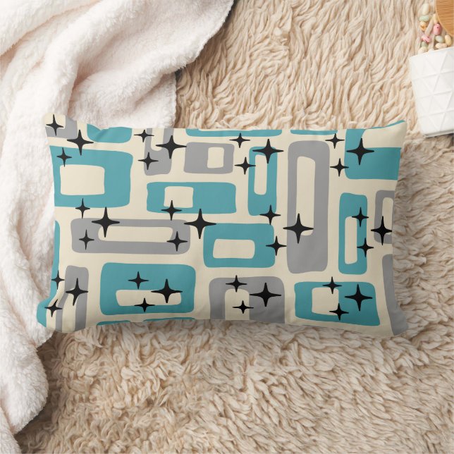 Mid Century Modern Abstract Pattern Lumbar Cushion (Blanket)