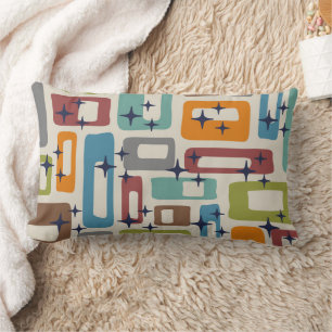 Mid Century Modern Abstract Pattern Lumbar Cushion