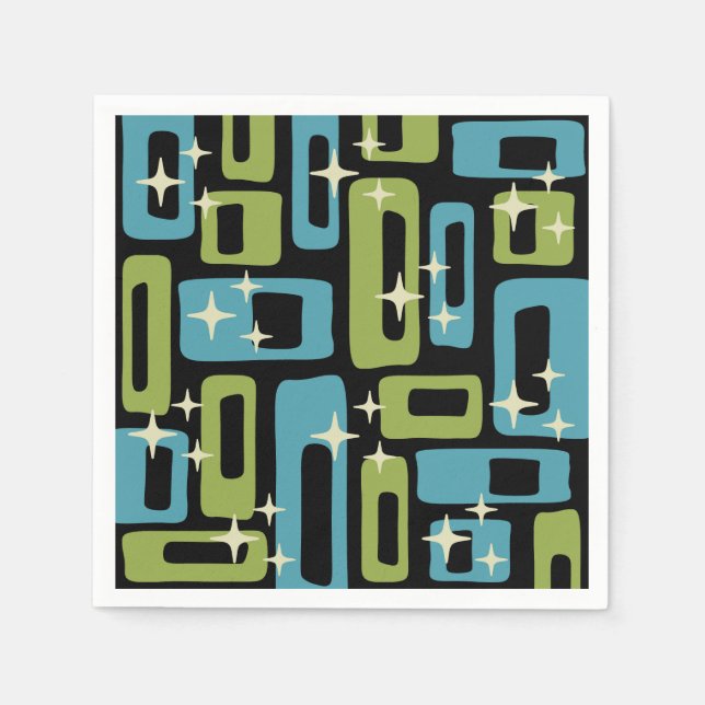 Mid Century Modern Abstract Pattern Napkin (Front)
