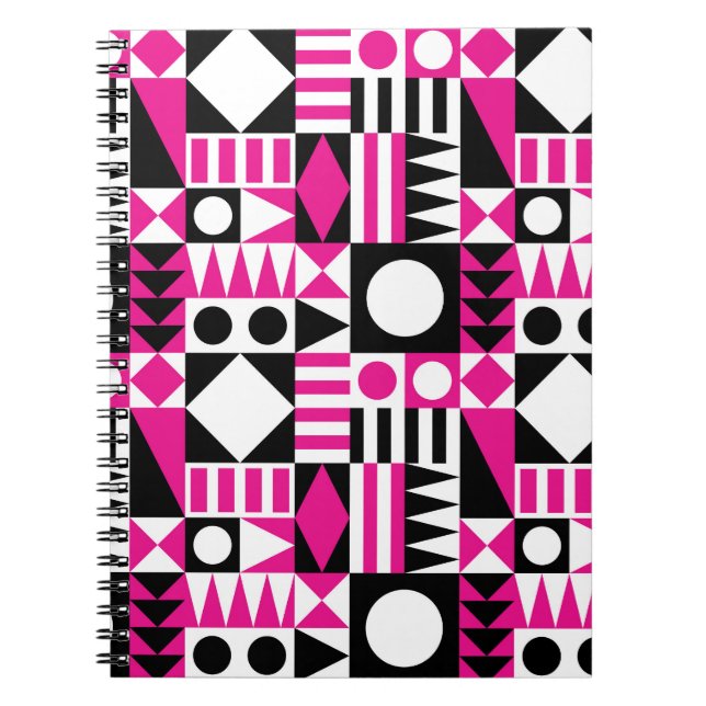 Mid-century modern abstract pattern. notebook (Front)
