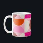 Mid Century Modern Abstract Pattern Pink Orange Coffee Mug<br><div class="desc">Retro mid century modern pattern – abstract geometric shapes – minimalist pattern in pink,  orange,  Brown and white.</div>