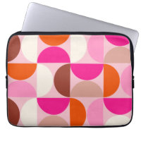 Mid Century Modern Abstract Pattern Pink Orange