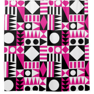 Mid-century modern abstract pattern. shower curtain