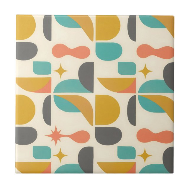 Mid Century Modern Abstract Pattern Tile (Front)