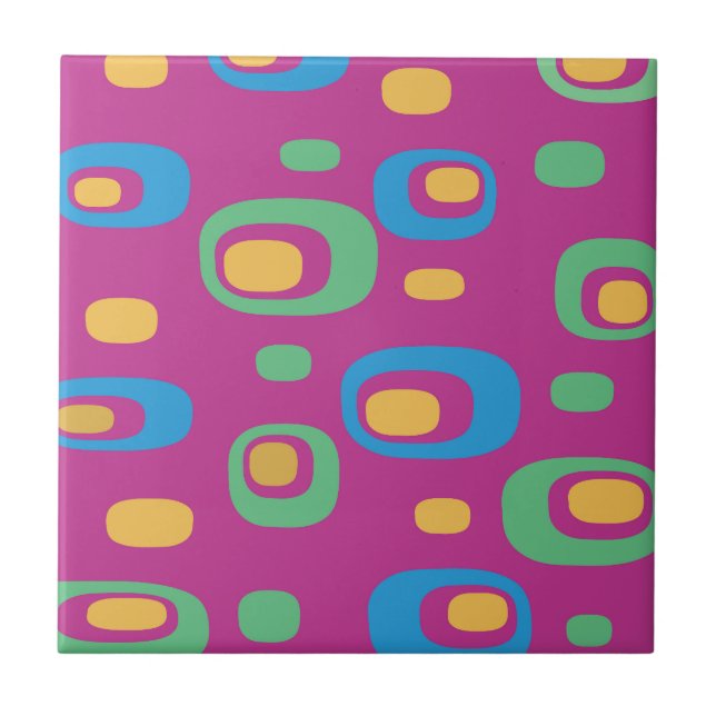 Mid-Century Modern Abstract Pattern Tile (Front)