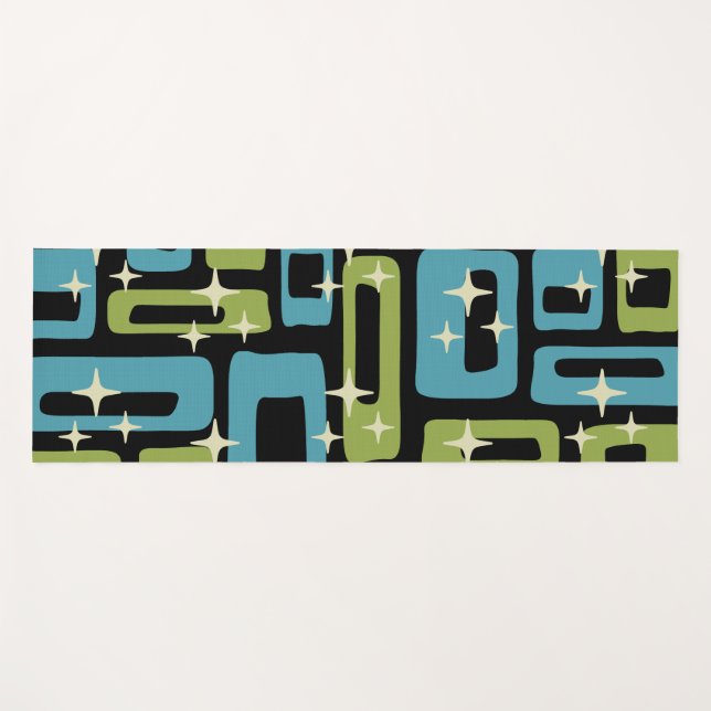 Mid Century Modern Abstract Pattern Yoga Mat (Front (Horizontal))
