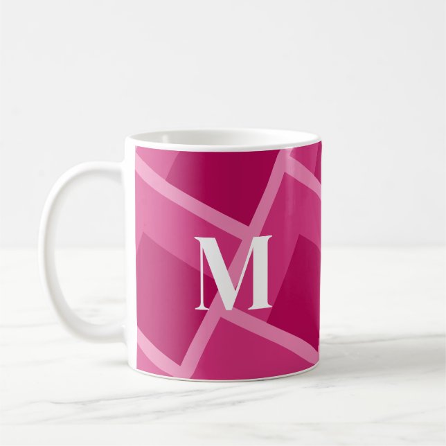 mid century modern abstract pink geometric   coffee mug (Left)
