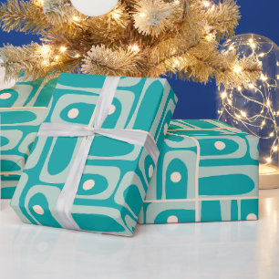 Mid Century Modern Abstract Piquet Pattern Wrapping Paper