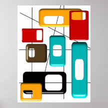 Mid-Century Modern Abstract Poster #41