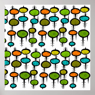 Mid-Century Modern Abstract Poster #44