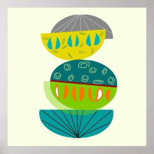 Mid-Century Modern Abstract Poster #55