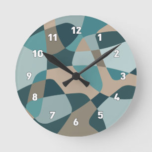 Mid Century Modern Abstract Round Clock