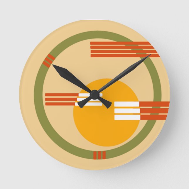 Mid-Century Modern Abstract  Round Clock (Front)