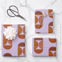 Mid Century Modern Abstract Shape Purple Brown