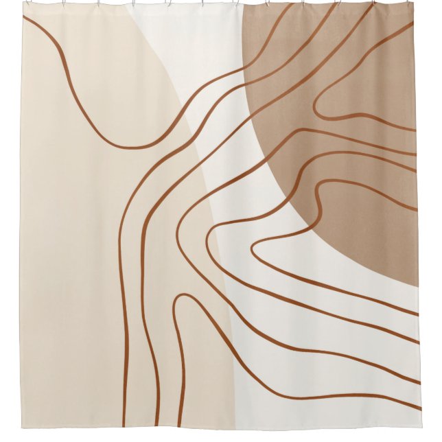 Mid century Modern Abstract Shower Curtain (Front)
