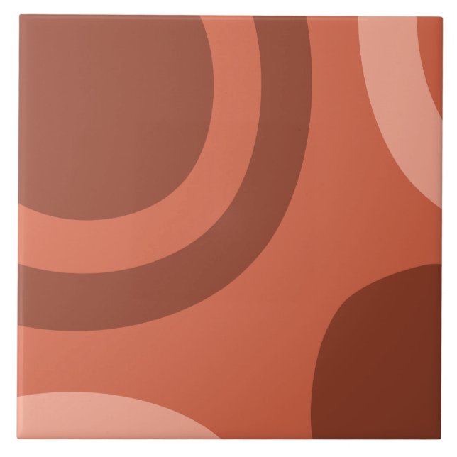 Mid Century Modern Abstract Terracotta Tile (Front)