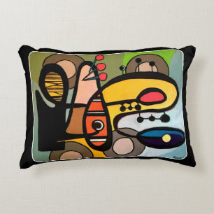 'Mid-Century Modern Abstract the Machine' painting Decorative Cushion