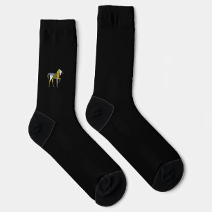 Mid Century Modern Abstract Unicorn Tangram Animal Socks