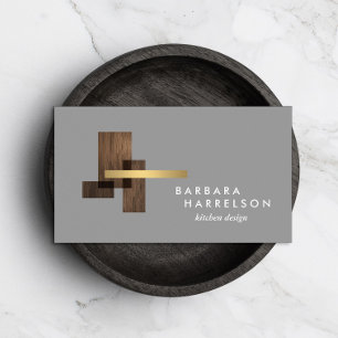 Mid-Century Modern Architectural Logo Grey Business Card