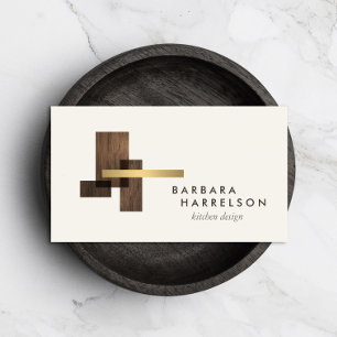 Mid-Century Modern Architectural Logo II on Ivory Business Card