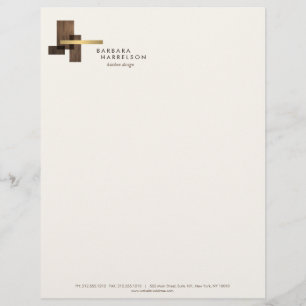 Mid-Century Modern Architectural Logo II on Ivory Custom Letterhead