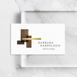 Mid-Century Modern Architectural Logo II on White Business Card