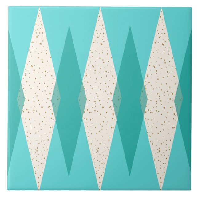 Mid Century Modern Argyle Ceramic Tile (Front)