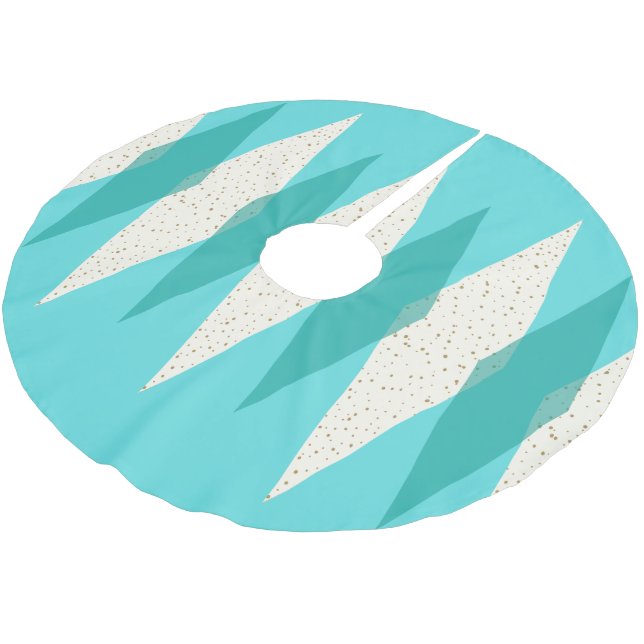 Mid Century Modern Argyle Christmas Tree Skirt (Angled)