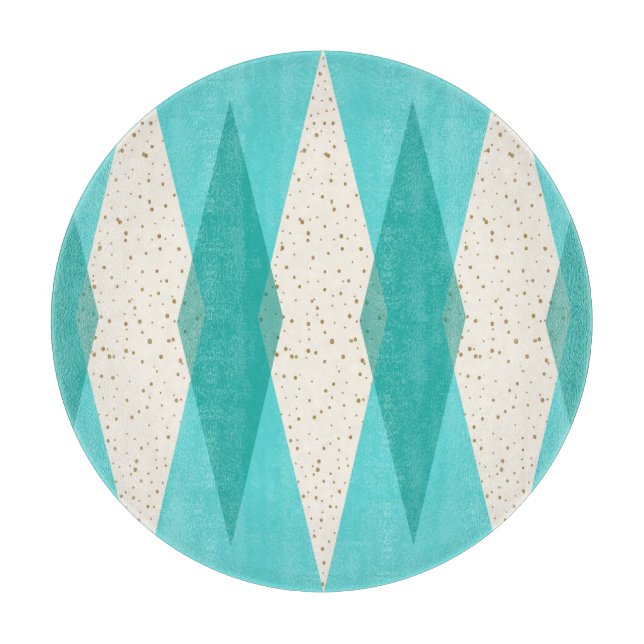 Mid Century Modern Argyle Cutting Board (Front)