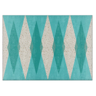 Mid Century Modern Argyle Glass Cutting Board