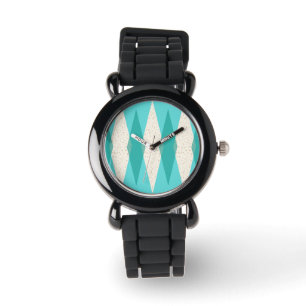 Mid Century Modern Argyle Kid's Watch