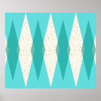 Mid Century Modern Argyle Poster