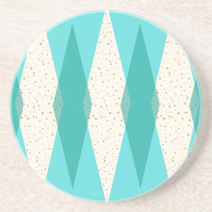 Mid Century Modern Argyle Sandstone Coaster