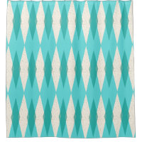 Mid Century Modern Argyle Shower Curtain